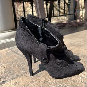 Black Open Toe Heels
